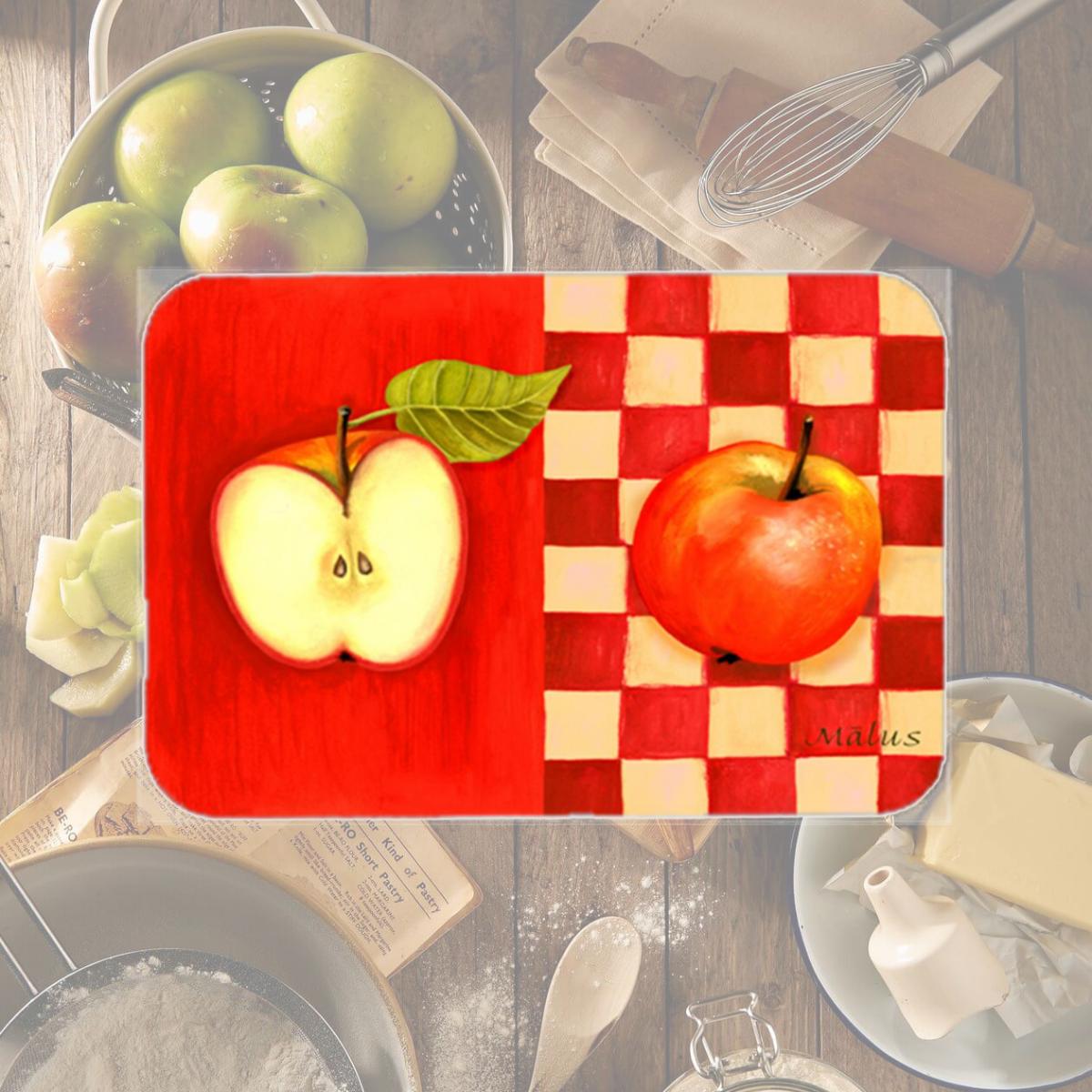 Picture of Carolines Treasures WHW0122LCB Apple by Ute Nuhn Glass Large Cutting Board