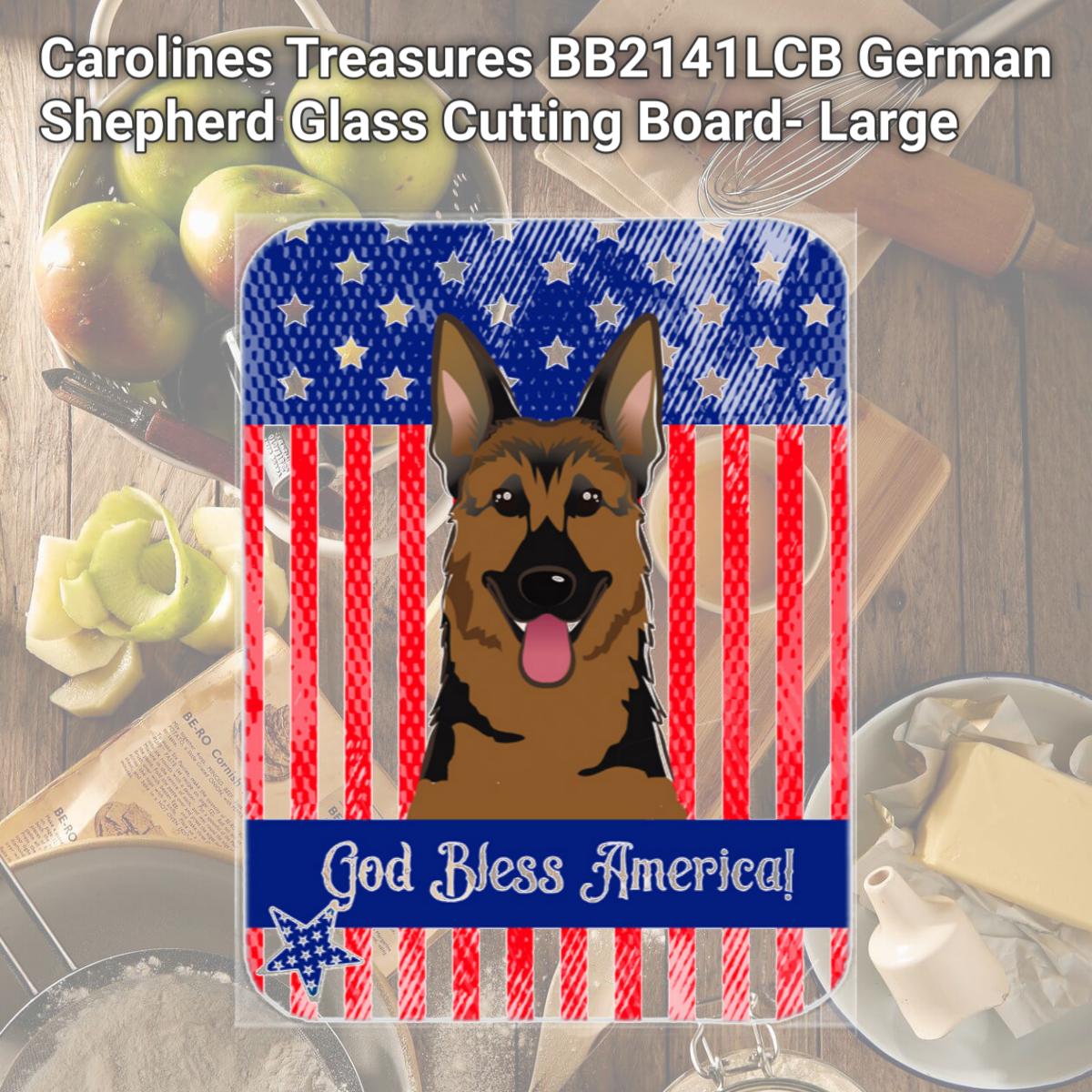 Picture of Carolines Treasures BB2141LCB German Shepherd Glass Cutting Board- Large