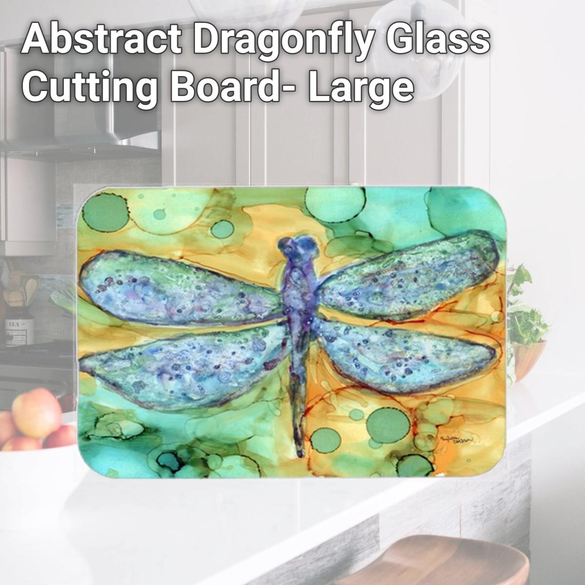 Picture of Carolines Treasures 8967LCB Abstract Dragonfly Glass Cutting Board- Large