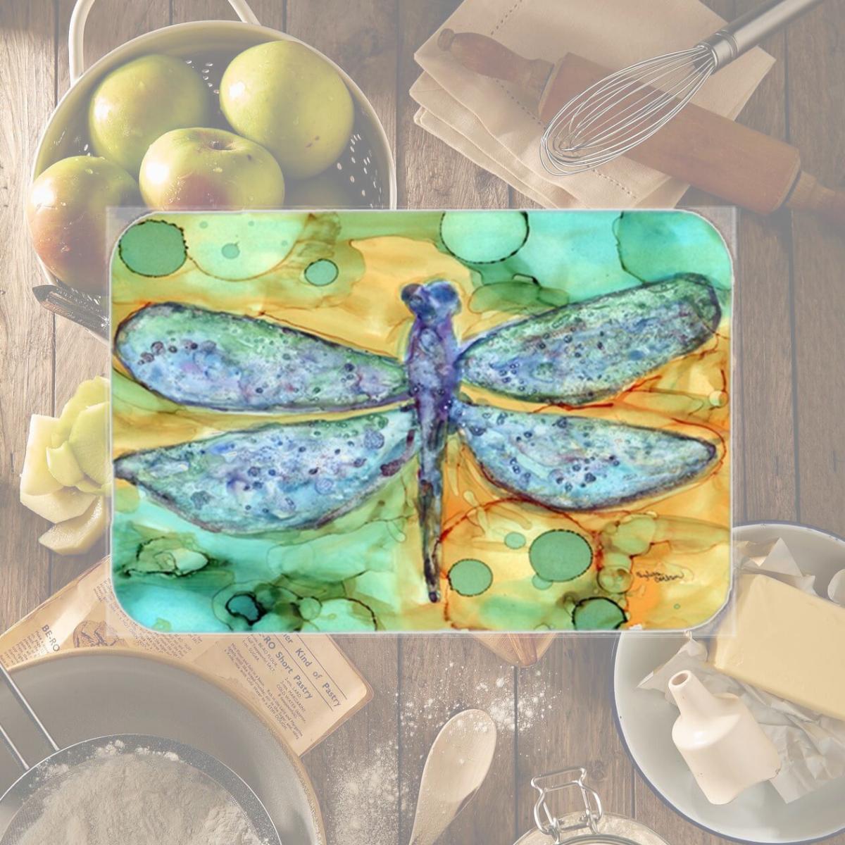 Picture of Carolines Treasures 8967LCB Abstract Dragonfly Glass Cutting Board- Large