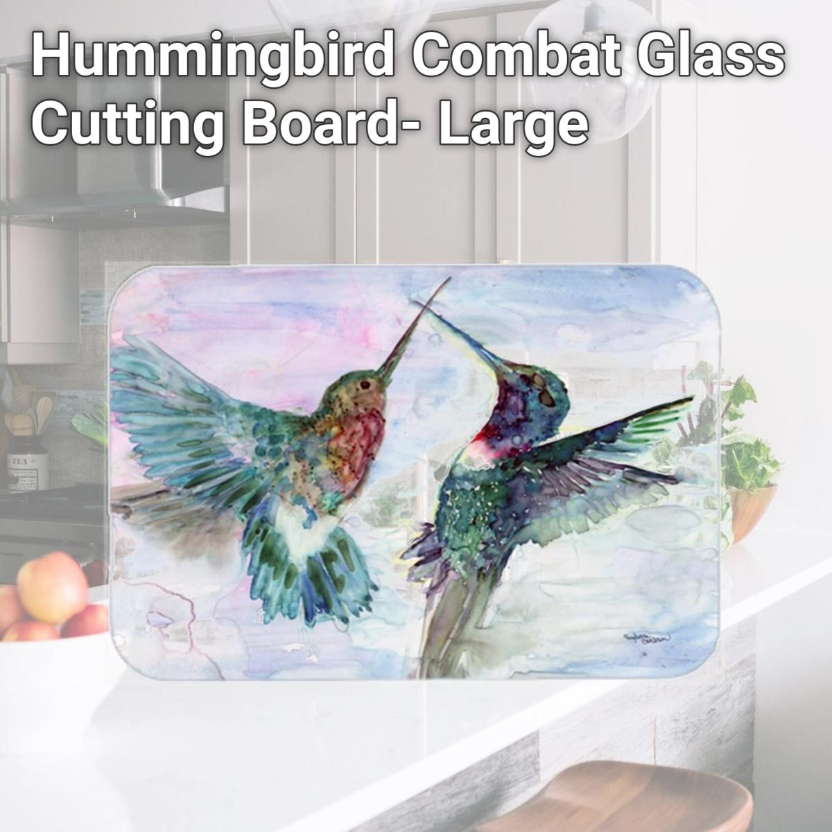 Picture of Carolines Treasures 8968LCB Hummingbird Combat Glass Cutting Board- Large