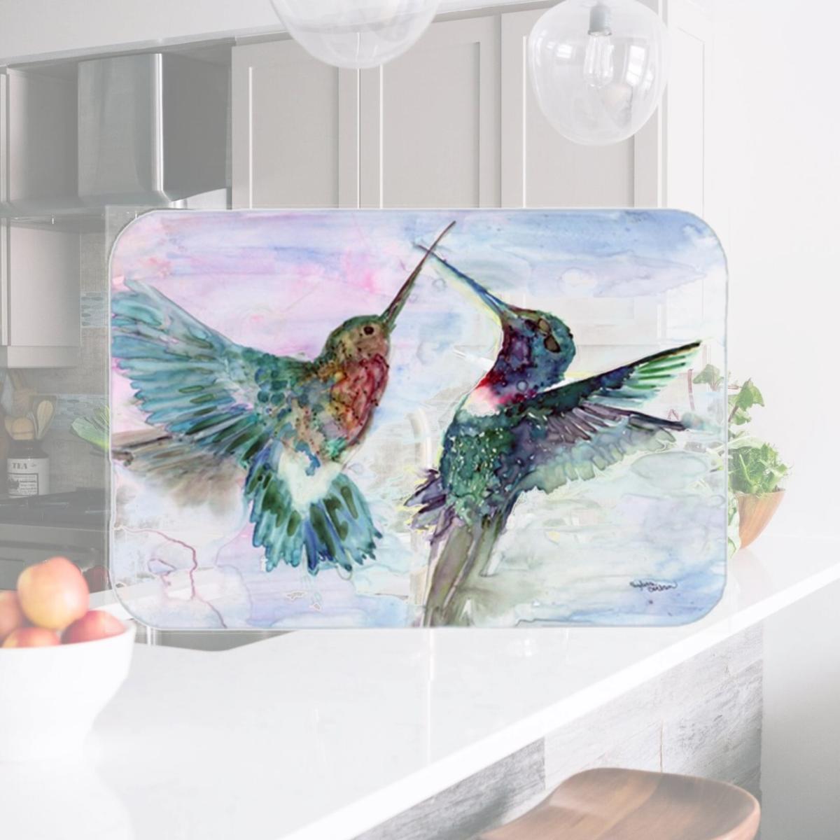 Picture of Carolines Treasures 8968LCB Hummingbird Combat Glass Cutting Board- Large