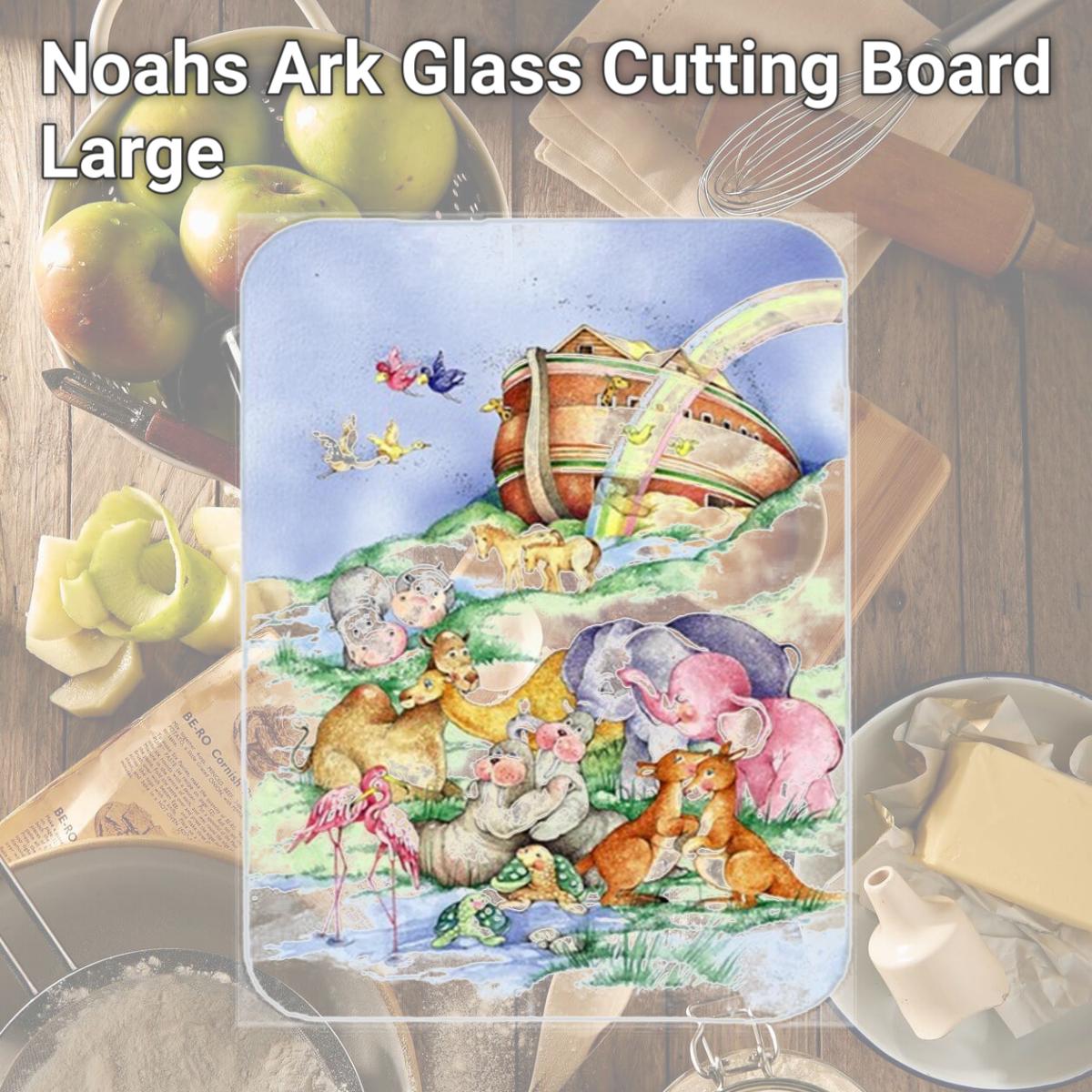 Picture of Carolines Treasures APH0229LCB Noahs Ark Glass Cutting Board, Large