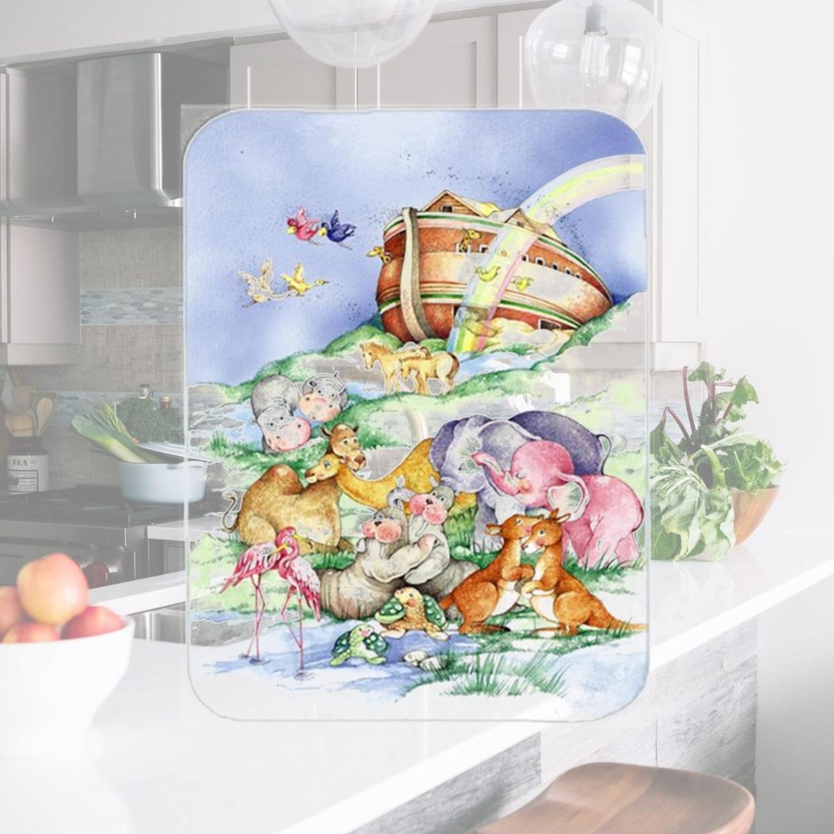 Picture of Carolines Treasures APH0229LCB Noahs Ark Glass Cutting Board, Large