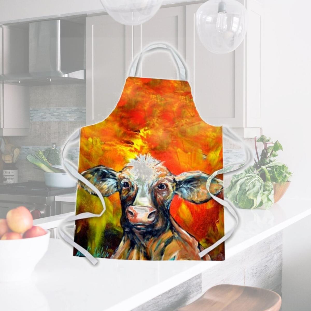 Picture of Carolines Treasures MW1225APRON Another Happy Cow Apron