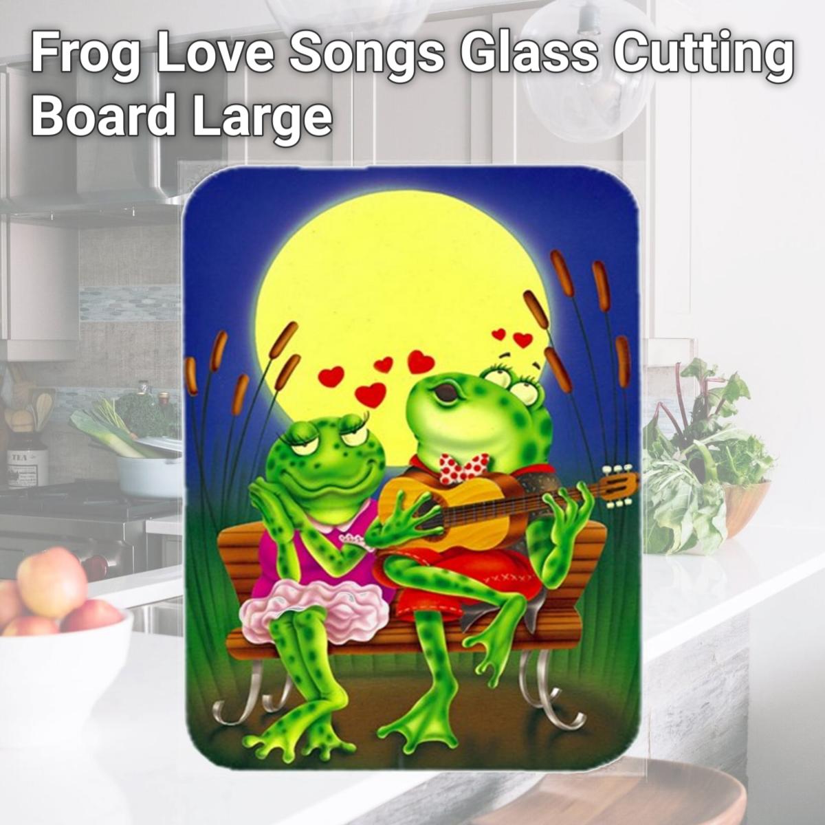 Picture of Carolines Treasures APH0522LCB Frog Love Songs Glass Cutting Board, Large