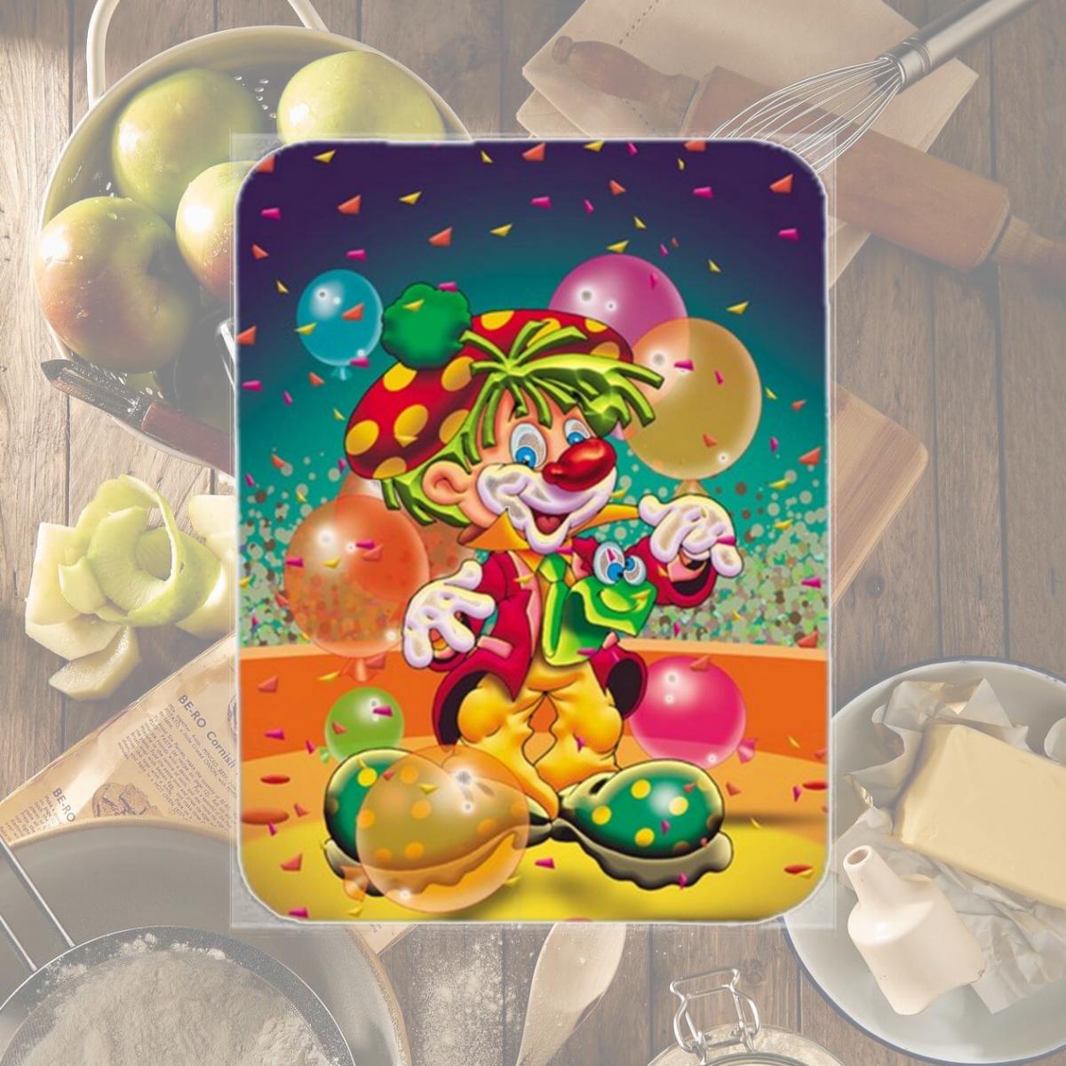 Picture of Carolines Treasures APH1662LCB Happy Birthday Clown Glass Cutting Board, Large