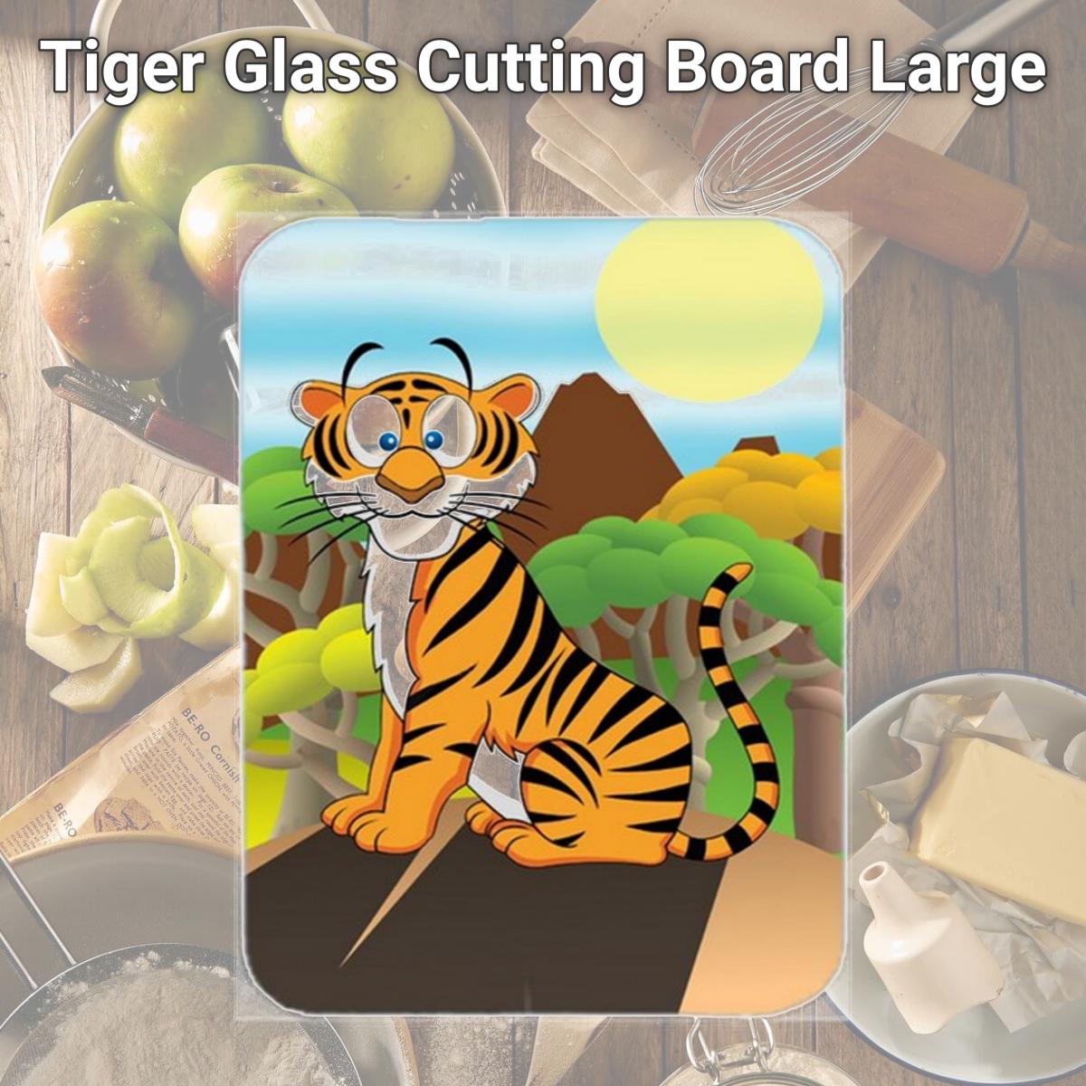 Picture of Carolines Treasures APH7633LCB Tiger Glass Cutting Board, Large