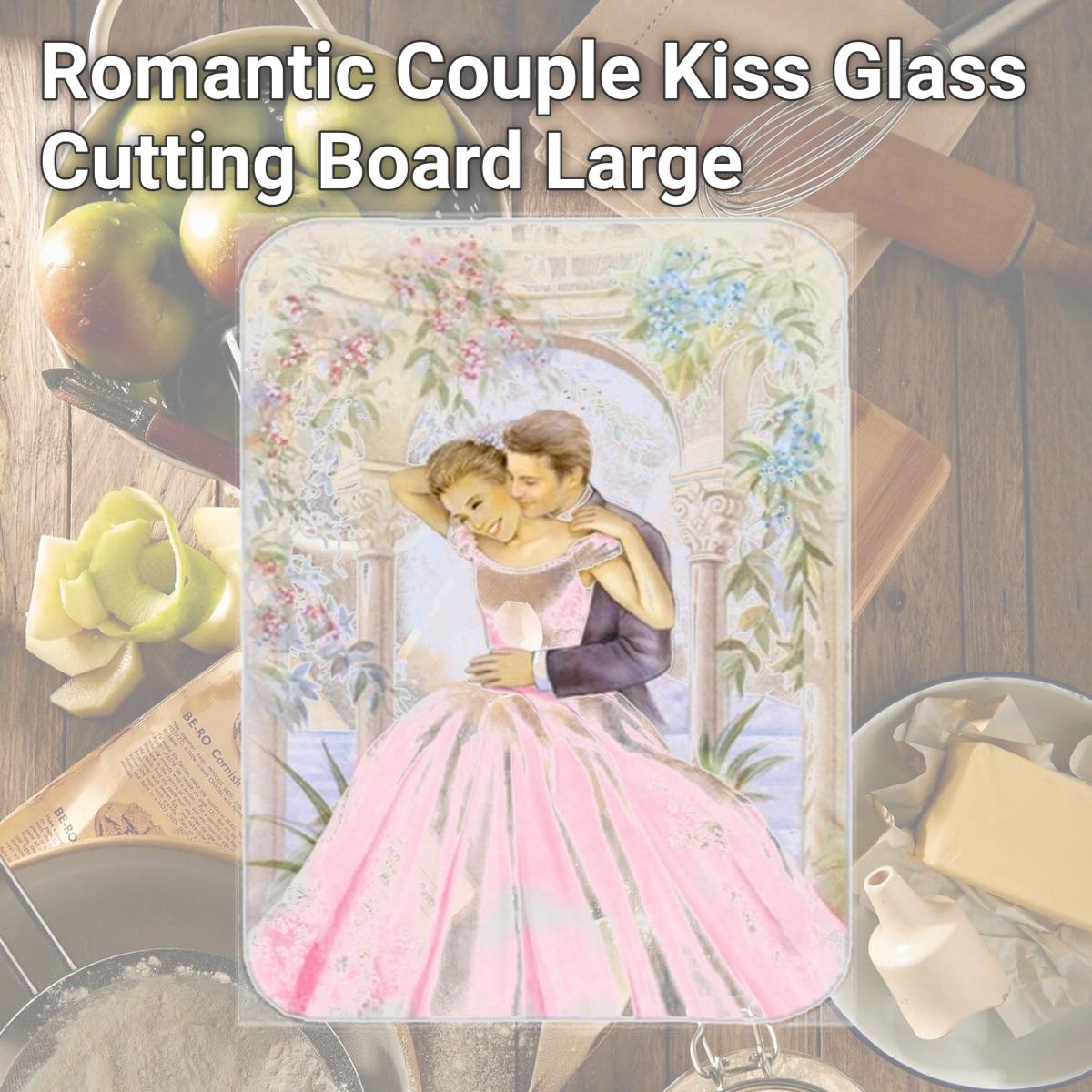 Picture of Carolines Treasures APH8293LCB Romantic Couple Kiss Glass Cutting Board, Large