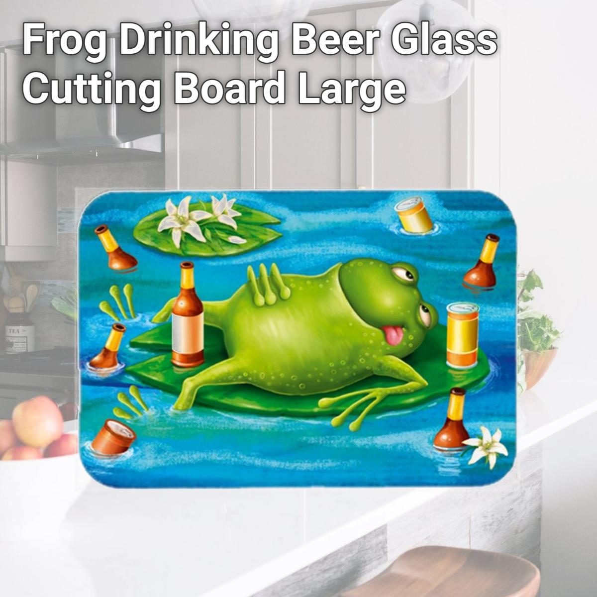 Picture of Carolines Treasures APH0093LCB Frog Drinking Beer Glass Cutting Board, Large