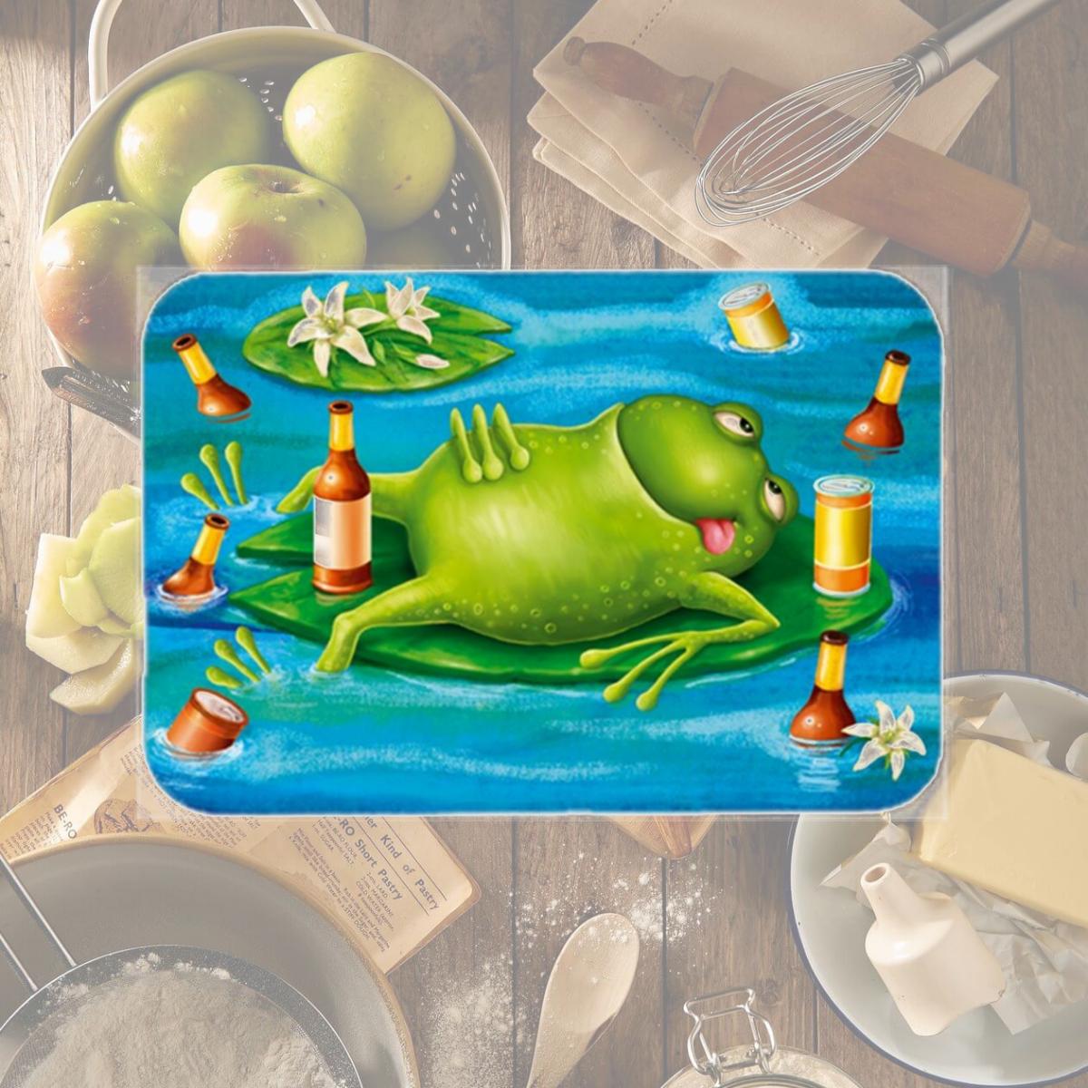 Picture of Carolines Treasures APH0093LCB Frog Drinking Beer Glass Cutting Board, Large