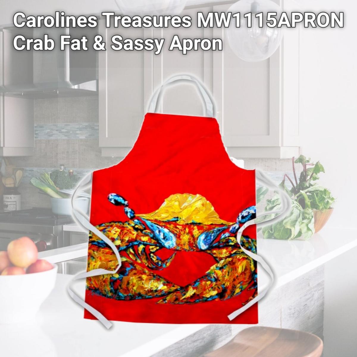 Picture of Carolines Treasures MW1115APRON Crab Fat & Sassy Apron