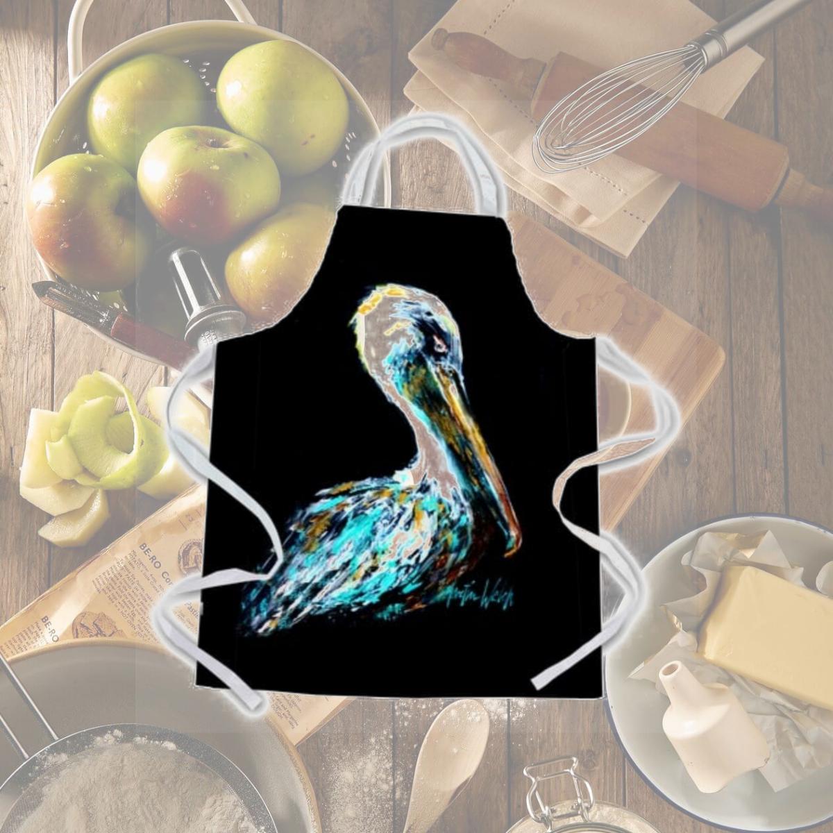 Picture of Carolines Treasures MW1164APRON Dressed in Black Pelican Apron