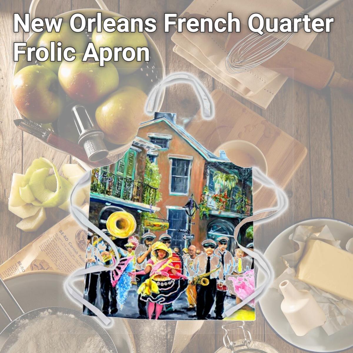 Picture of Carolines Treasures MW1246APRON New Orleans French Quarter Frolic Apron