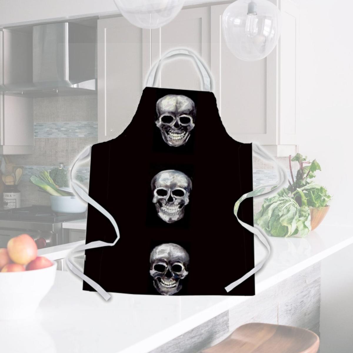 Picture of Carolines Treasures MW1255APRON Say Cheese Skulls Apron