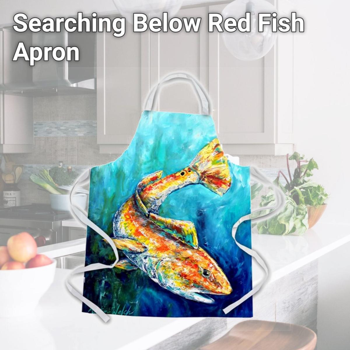 Picture of Carolines Treasures MW1256APRON Searching Below Red Fish Apron