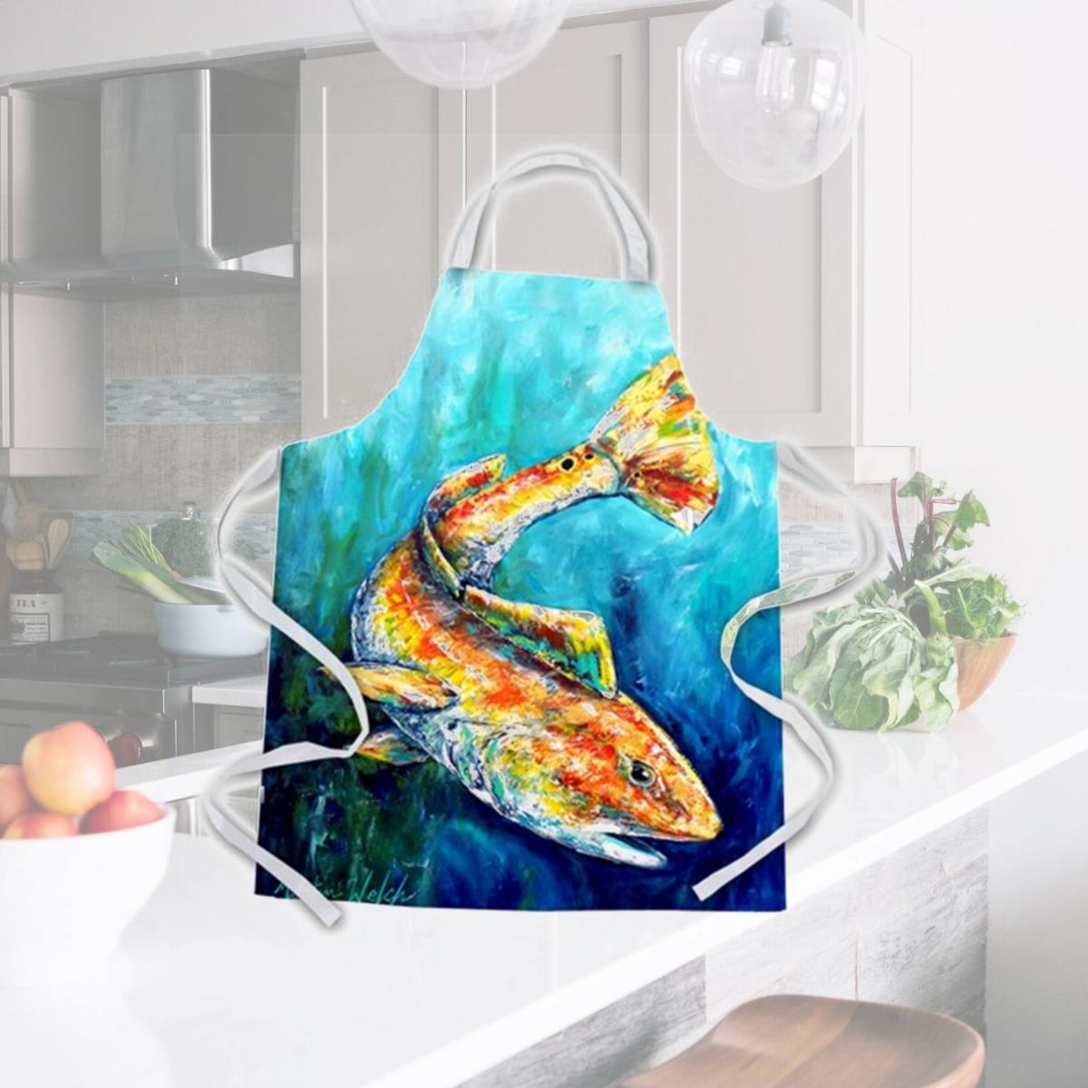 Picture of Carolines Treasures MW1256APRON Searching Below Red Fish Apron