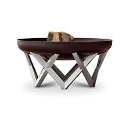 95rock 37.4 In. Combination Of Rusting & Stainless Steel Vingis Fire Pit