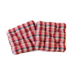 Alma151-50 Outdoor & Indoor Furniture Alma Seat Cushions, Red Plaid - 19.7 X 19.7 X 2.3 In., Set Of 2