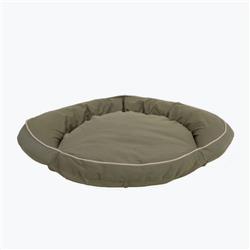Carolina Pet 019440 Classic Canvas Poly Fill Bolster Bed With Contrast Cording - Sage With Khaki Cord, Medium