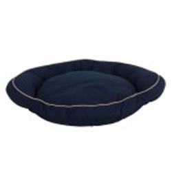 Carolina Pet 019450 Classic Canvas Poly Fill Bolster Bed With Contrast Cording - Blue With Khaki Cord, Medium