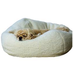 Carolina Pet 010680 Faux Fur Sherpa Puff Ball Pet Bed - Ombre, Medium