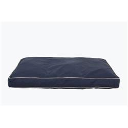 Carolina Pet 012120 F Classic Canvas Rectangle Orthopedic Foam Jamison Pet Bed - Blue With Khaki Cord, Small