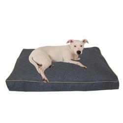 Carolina Pet 015670 Solid Faux Gusset Jamison Pet Bed - Blue With Tan Cord, Small