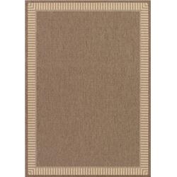 16811500039055t 3 Ft. 9 In. X 5 Ft. 5 In. Recife Wicker Stitch Power Loomed Rectangle Area Rug - Cocoa & Natural