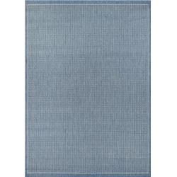 10011212510092t 5 Ft. 10 In. X 9 Ft. 2 In. Recife Saddlestitch Power Loomed Rectangle Area Rug - Champagne & Blue