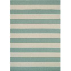 52298003311057t 3 Ft. 11 In. X 5 Ft. 7 In. Afuera Yacht Club Power Loomed Transitional Rectangle Area Rug - Sea Mist & Ivory