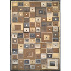 21490004096130t 9 Ft. 6 In. X 13 In. Super Indo Natural Abstract Squares Hand Crafted Rectangle Area Rug - Brown