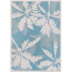 22163100086130t 8 Ft. 6 In. X 13 In. Monaco Coastal Floral Power Loomed Rectangle Area Rug - Ivory & Turquoise