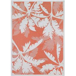 22163145510092t 5 Ft. 10 In. X 9 Ft. 2 In. Monaco Coastal Floral Power Loomed Rectangle Area Rug - Ivory & Orange