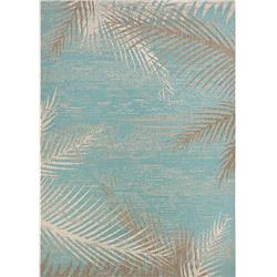 24293134020037t 2 Ft. X 3 Ft. 7 In. Monaco Tropical Palms Power Loomed Rectangle Area Rug - Aqua
