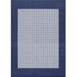 10056500039055t 3 Ft. 9 In. X 5 Ft. 5 In. Recife Checkered Field Power Loomed Rectangle Area Rug - Ivory & Indigo
