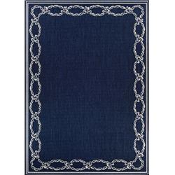 16826500023119u 2 Ft. 3 In. X 11 Ft. 9 In. Recife Rope Knot Power Loomed Rectangle Area Rug - Ivory & Indigo