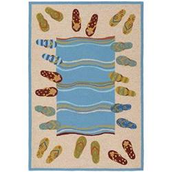 21281009036056t 3 Ft. 6 In. X 5 Ft. 6 In. Outdoor Escape Sandals Rug - Sand & Multicolor