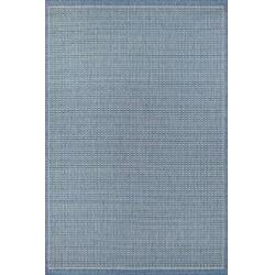 10011212053076t 5 Ft. 3 In. X 7 Ft. 6 In. Recife Saddlestitch Rug, Champagne & Blue
