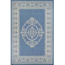 10781212020037t 2 Ft. X 3 Ft. 7 In. Recife Antique Medallion Rug, Champagne & Blue