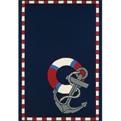 42908160056080t 5 Ft. 6 In. X 8 Ft. Outdoor Escape Anchors Away Rug, Navy