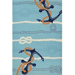 42954179020040t 2 Ft. X 4 Ft. Outdoor Escape Anchorbend Rug, Ocean Blue