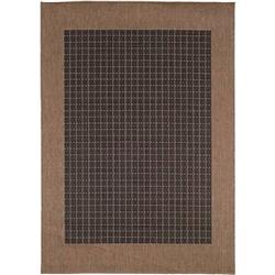 10052000039055t 3 Ft. 9 In. X 5 Ft. 5 In. Recife Checkered Field Rug - Black & Cocoa