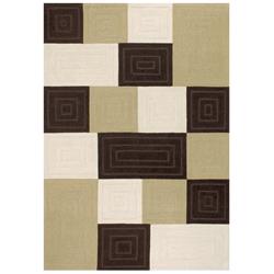 21542225096130t 9 Ft. 6 In. X 13 Ft. Super Indo Natural Square Ridge Rectangle Area Rug - Chocolate & Neutra