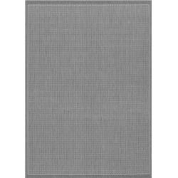 10013012020037t 2 Ft. X 3 In. 7 Ft. Recife Saddlestitch Rectangle Area Rug - Grey & White