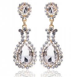 Charleston 41922-200 Wedding Gold Crystal Oval Teardrop Earring