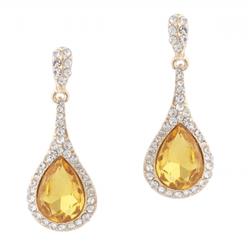 Charleston 41455-213 Wedding Gold Plating Pear Shape Teardrop Earring