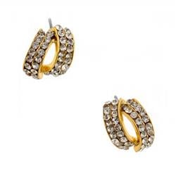 Charleston 22231-200 Wedding Gold Plating Crystal Semi Hoop Earring