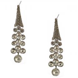 Charleston 41718-100 Womens Fashion Jewelry Wedding Silver Crystal Chandelier Dangle Earrings