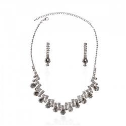 Charleston 48352-100 Wedding Jewelry Set Teardrop Dangle Earrings Necklace Set